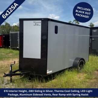 Titanium Cargo 6x12 Single Axle Silver Enclosed Trailer with Blackout Package