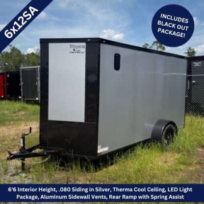 Titanium Cargo 6x12 Single Axle Silver Enclosed Trailer with Blackout Package