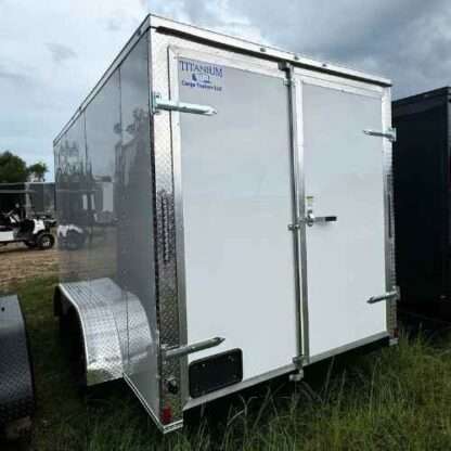 Titanium Cargo 7x14 Tandem Axle White Enclosed Trailer with Barn Doors - Image 4
