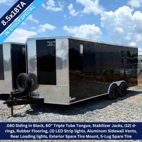 Titanium Cargo 8.5X18 Tandem Axle Black Enclosed Trailer
