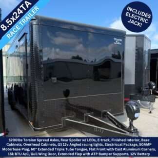 Titanium Cargo 8.5x24 Tandem Axle Black Race Trailer with Gull Wing and Blackout Package
