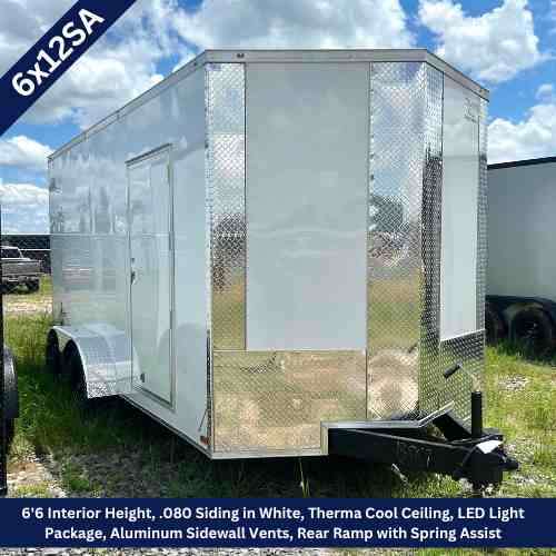 Titanium Cargo 6x12 Single Axle White Enclosed Trailer