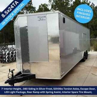 Titanium Cargo 8.5x24 Tandem Axle Silver Enclosed Trailer with Finished Interior
