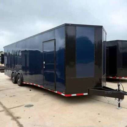 Titanium Cargo 8.5x28 Tandem Axle Indigo Blue Enclosed Trailer with Escape Door and Blackout Package