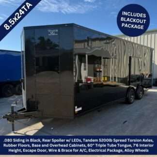 Titanium Cargo 8.5x24 Tandem Axle Black Race Trailer with Blackout Package