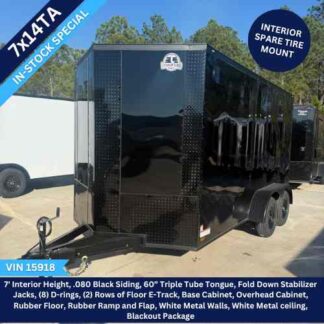 Titanium Cargo 7x14 Tandem Axle Black Enclosed Cargo with Finished Interior