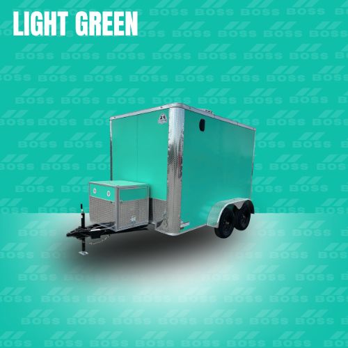 light green teal cargo trailer