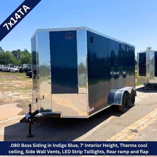 Titanium Cargo 7×14 Tandem Axle Indigo Blue Enclosed Trailer