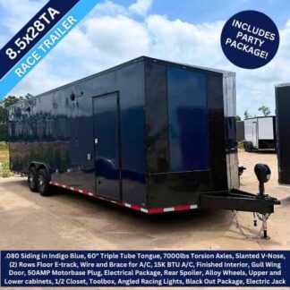 Titanium Cargo 8.5x28 Tandem Axle Indigo Blue Race Trailer with Blackout Package