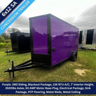 6x12 Single Axle Enclosed Concession Trailer with Blackout Package