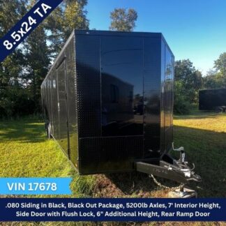 Titanium Cargo 8.5x24 Tandem Axle Black Enclosed Cargo Trailer with Blackout Package VIN 17678