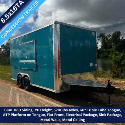 Titanium Cargo 8.5×16 Tandem Axle Blue Concession Trailer